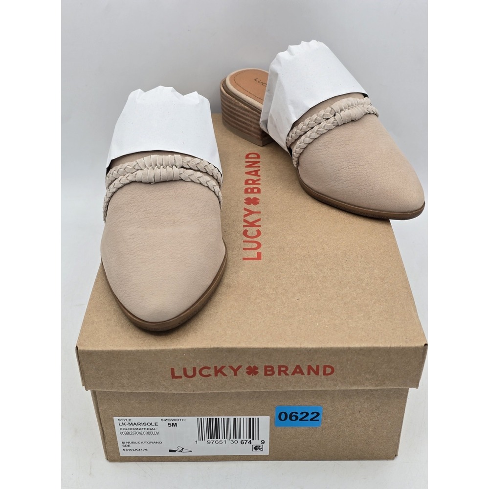 New In Box Lucky Brand Women's Marisole - Size 5 - Slip On - Color Cobblestone